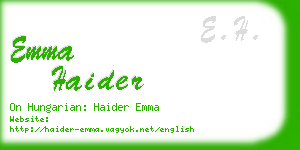 emma haider business card